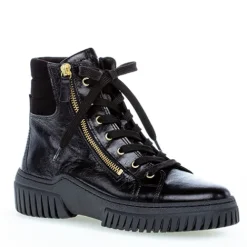 Gabor støvle med to guld lynlåse^Dame Udsalg|Støvler