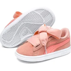 Puma Smash Ribbon AC sko^Børn Udsalg|Sneakers